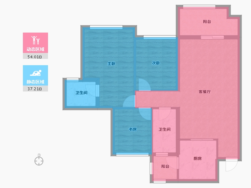 四川省-南充市-鸿通翡翠城-81.40-户型库-动静分区