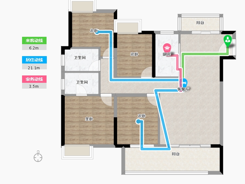 福建省-莆田市-正荣白棠云麓玺樾-107.20-户型库-动静线