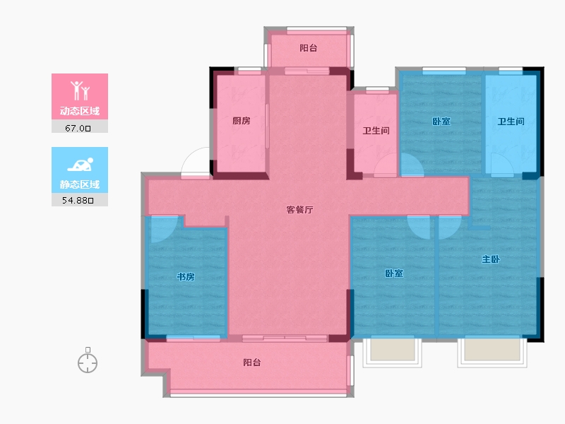 福建省-莆田市-保利城湖心岛Ⅱ-110.40-户型库-动静分区