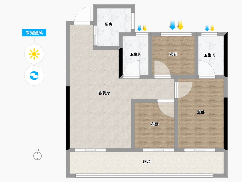 山东省-菏泽市-菏泽中心-100.00-户型库-采光通风