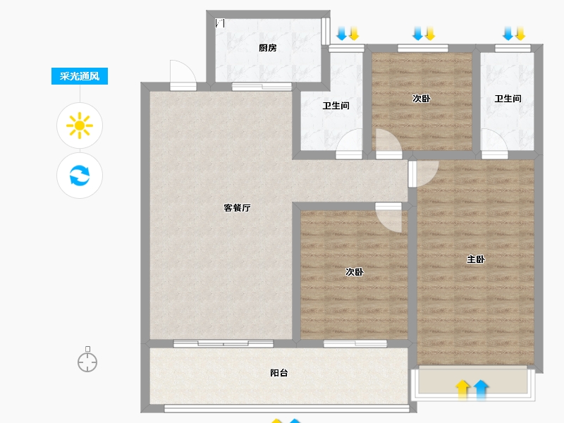 山东省-枣庄市-滕州凯润花园-109.91-户型库-采光通风