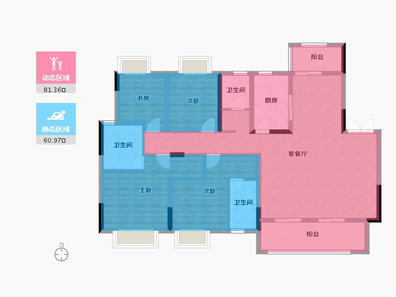 湖南省-衡阳市-中建和城壹品-127.66-户型库-动静分区