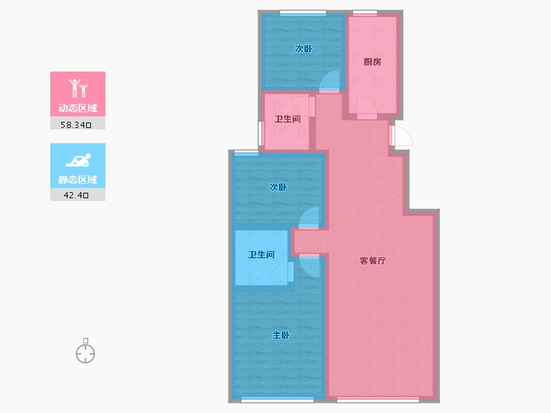 山东省-枣庄市-滕州凯润花园-89.30-户型库-动静分区