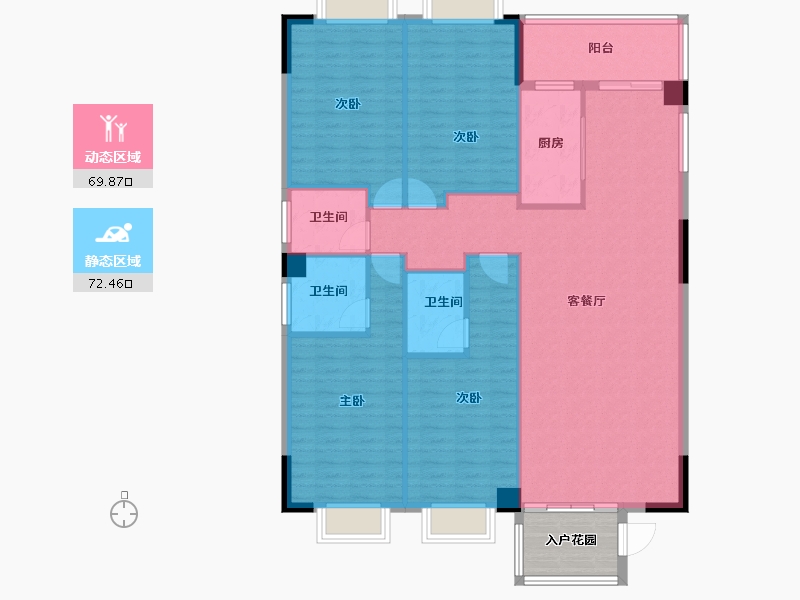 福建省-莆田市-凤达南湖佳园-135.27-户型库-动静分区