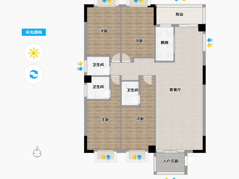 福建省-莆田市-凤达南湖佳园-135.27-户型库-采光通风