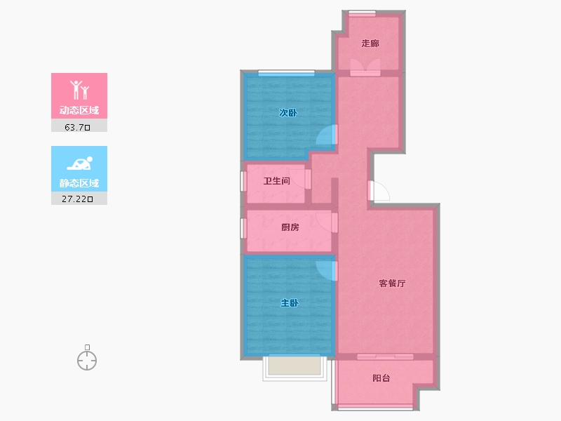 海南省-海口市-首开美墅湾-80.00-户型库-动静分区