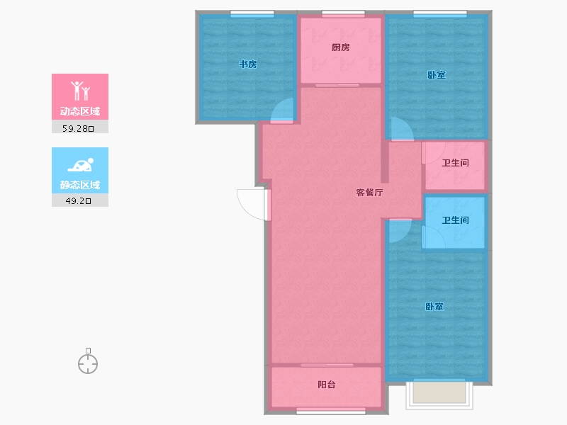 河北省-秦皇岛市-博维美墅-97.82-户型库-动静分区