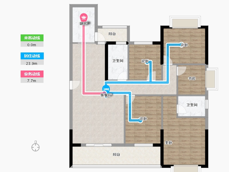 湖北省-咸宁市-信达森林公馆-129.28-户型库-动静线