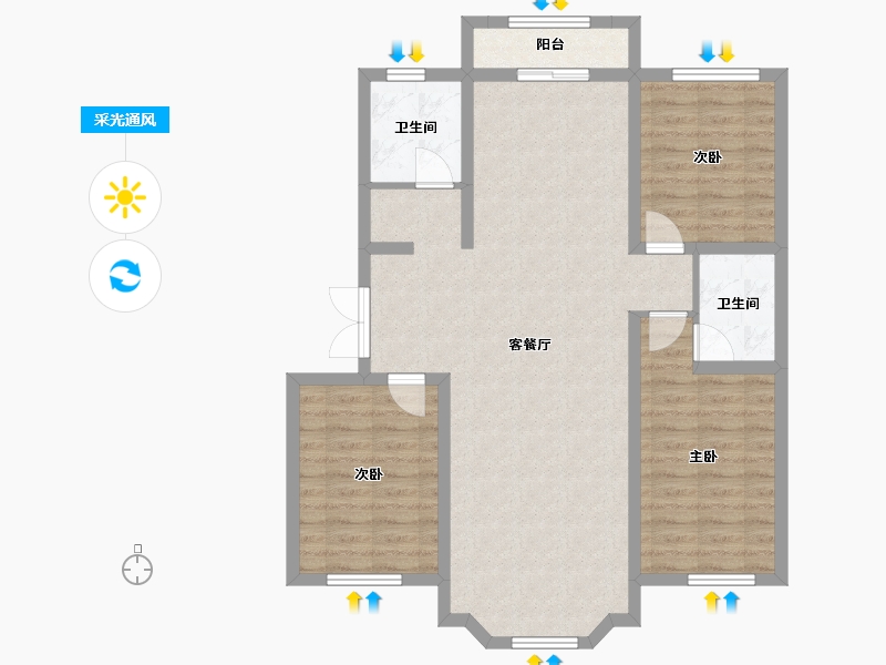 黑龙江省-齐齐哈尔市-中冶滨江半岛-96.00-户型库-采光通风