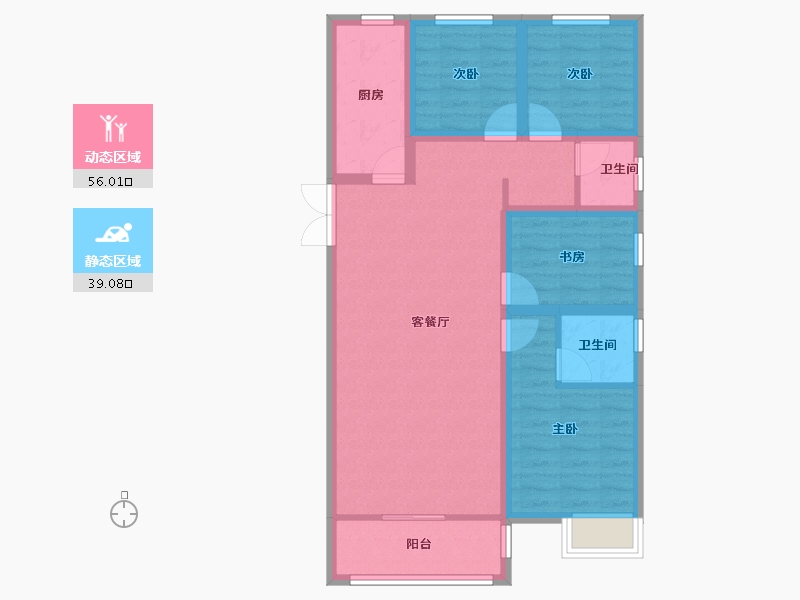 甘肃省-天水市-玖鼎·锦绣名苑-84.29-户型库-动静分区