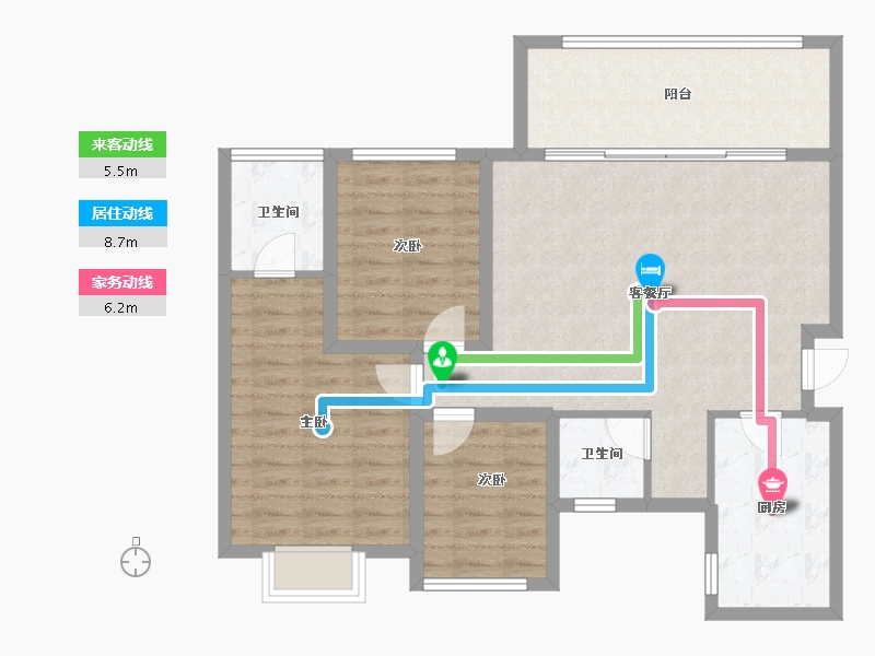 四川省-南充市-鸿通翡翠城-92.16-户型库-动静线