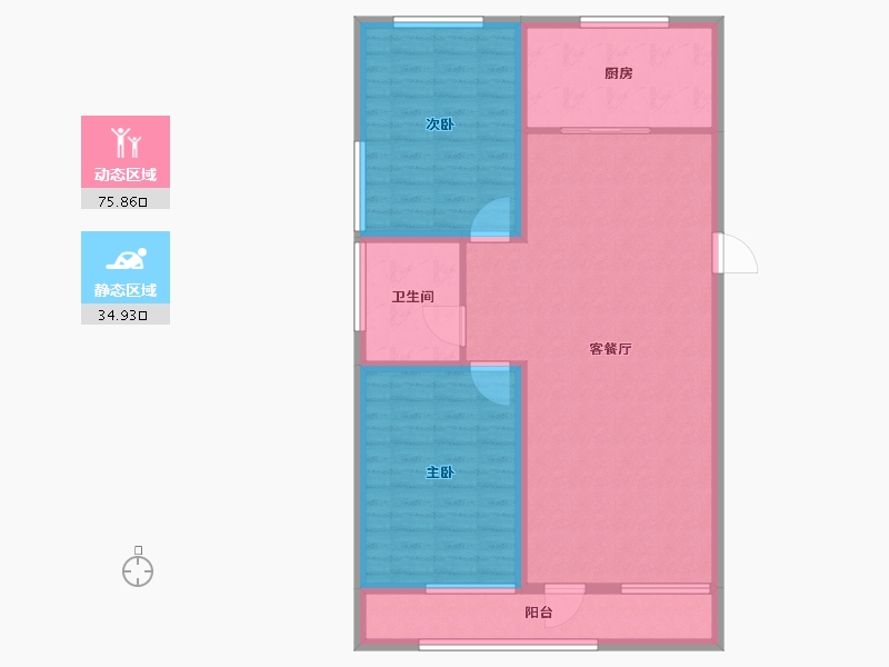 辽宁省-葫芦岛市-乾瑞嘉山墅天悦-100.21-户型库-动静分区