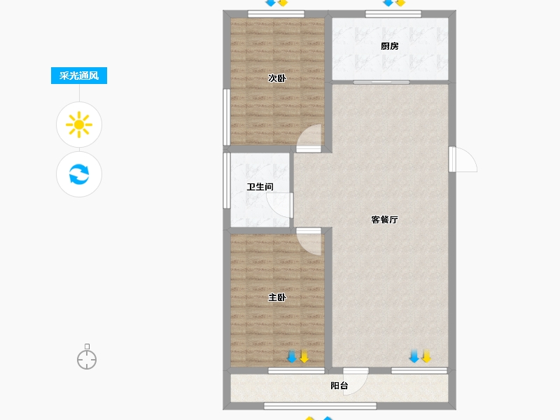 辽宁省-葫芦岛市-乾瑞嘉山墅天悦-100.21-户型库-采光通风