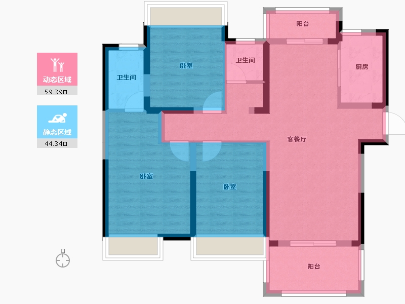 湖北省-荆门市-洋丰·凤凰香醍-92.09-户型库-动静分区