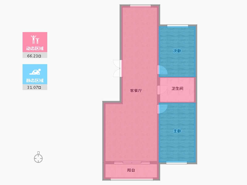 黑龙江省-黑河市-华泰東城御府-88.94-户型库-动静分区