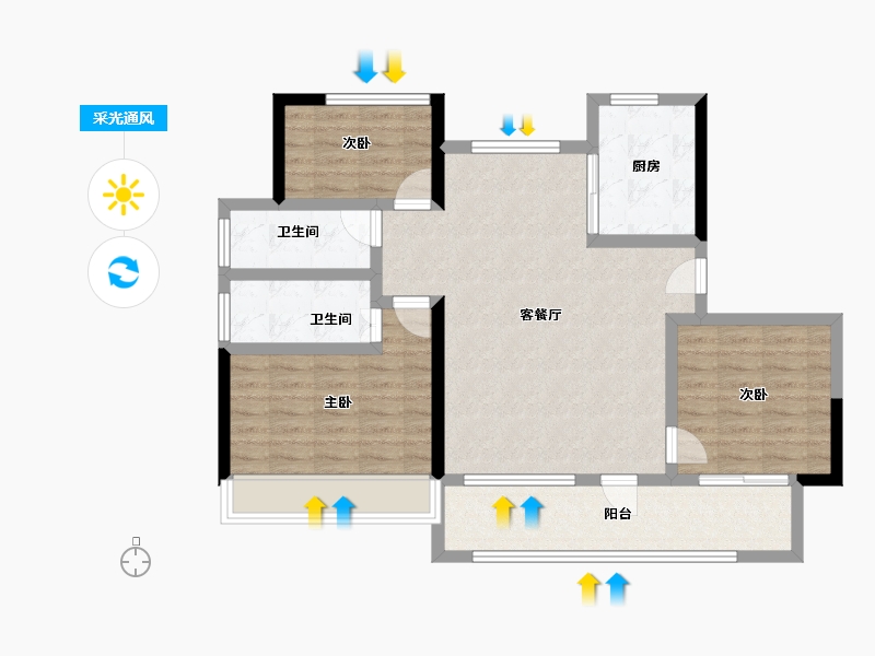 甘肃省-天水市-奥特莱斯·明月江南-89.33-户型库-采光通风