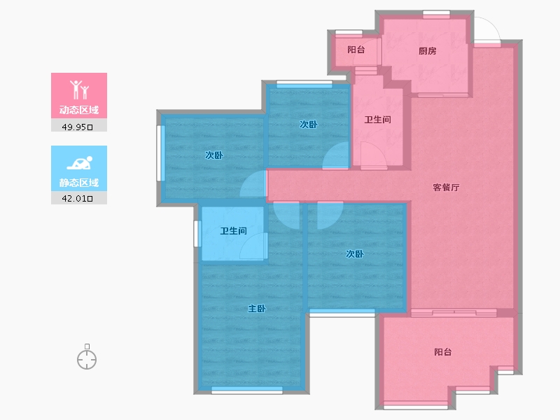 四川省-南充市-鸿通文德中央大境-81.65-户型库-动静分区