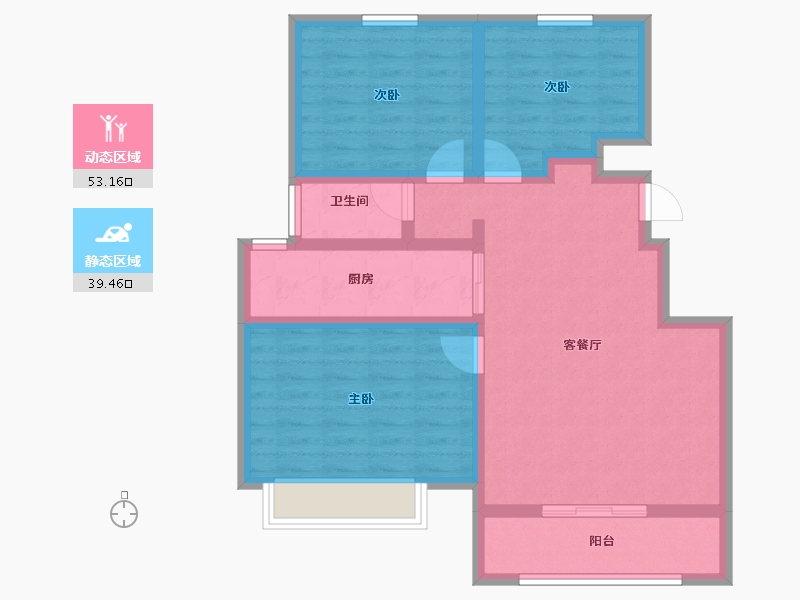 甘肃省-天水市-天水·盛达公馆-81.96-户型库-动静分区