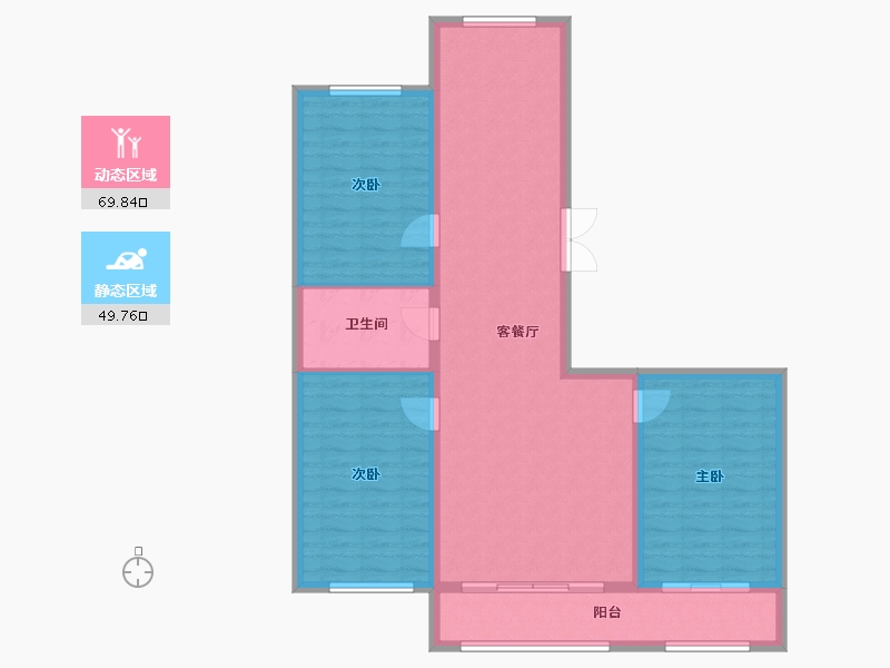 黑龙江省-黑河市-华泰東城御府-109.13-户型库-动静分区