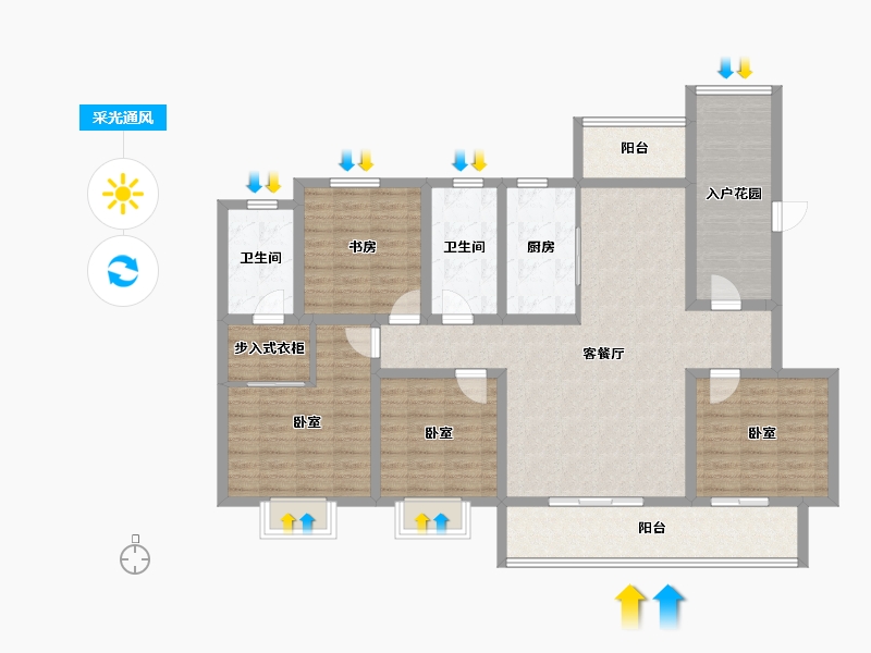 山东省-泰安市-智谷·时代云著-126.40-户型库-采光通风