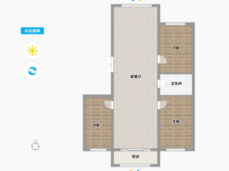 黑龙江省-黑河市-华泰東城御府-109.13-户型库-采光通风