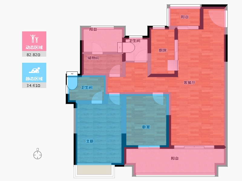 河南省-商丘市-蔚来四季-103.20-户型库-动静分区