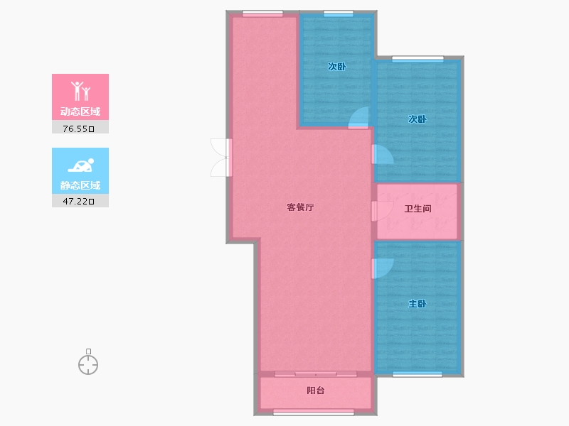 黑龙江省-黑河市-华泰東城御府-113.38-户型库-动静分区