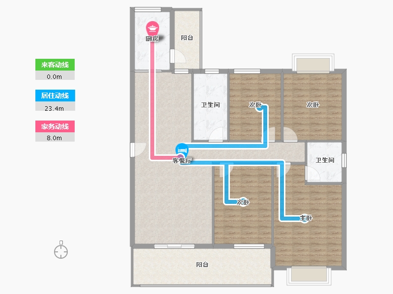 湖北省-咸宁市-信达森林公馆-136.96-户型库-动静线