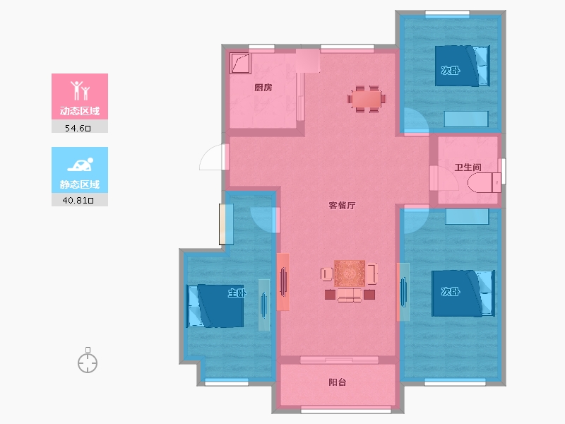 河北省-秦皇岛市-明星·朗樾-84.38-户型库-动静分区