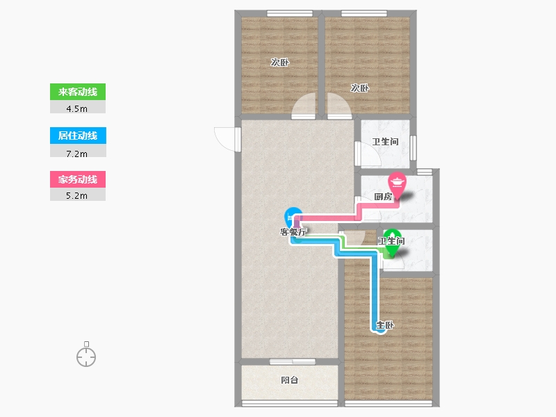 山东省-菏泽市-菏泽华联广场-108.01-户型库-动静线