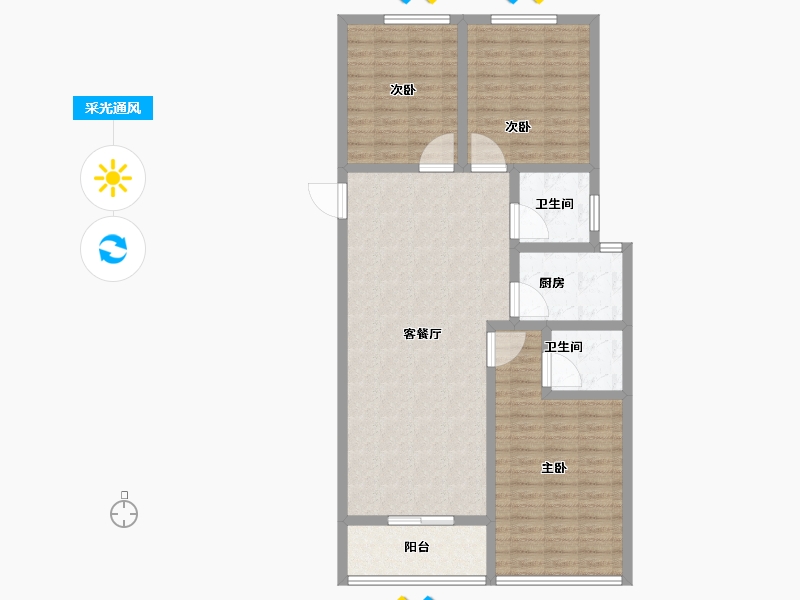 山东省-菏泽市-菏泽华联广场-108.01-户型库-采光通风