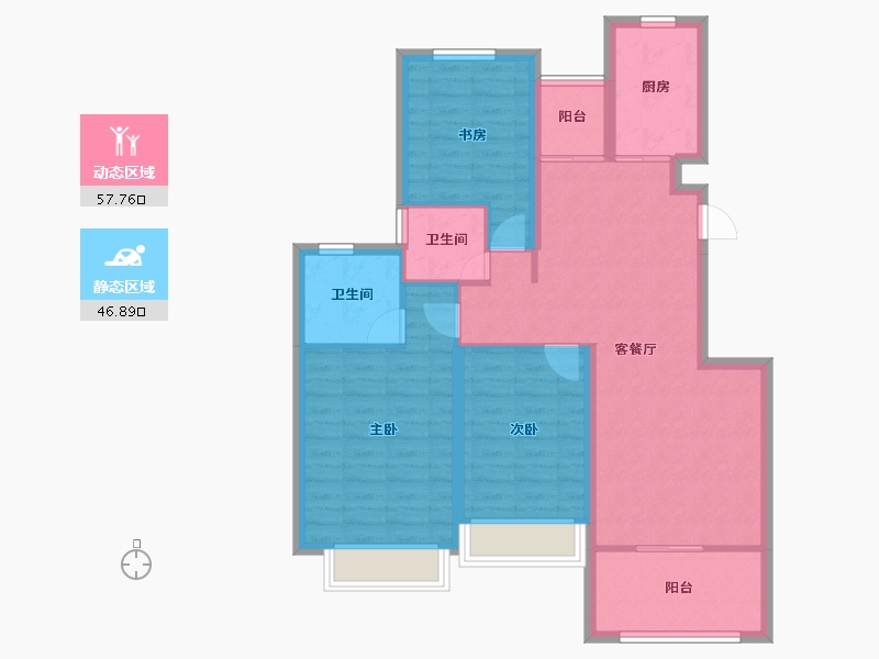 湖北省-黄石市-中冶·黄石公园-93.75-户型库-动静分区