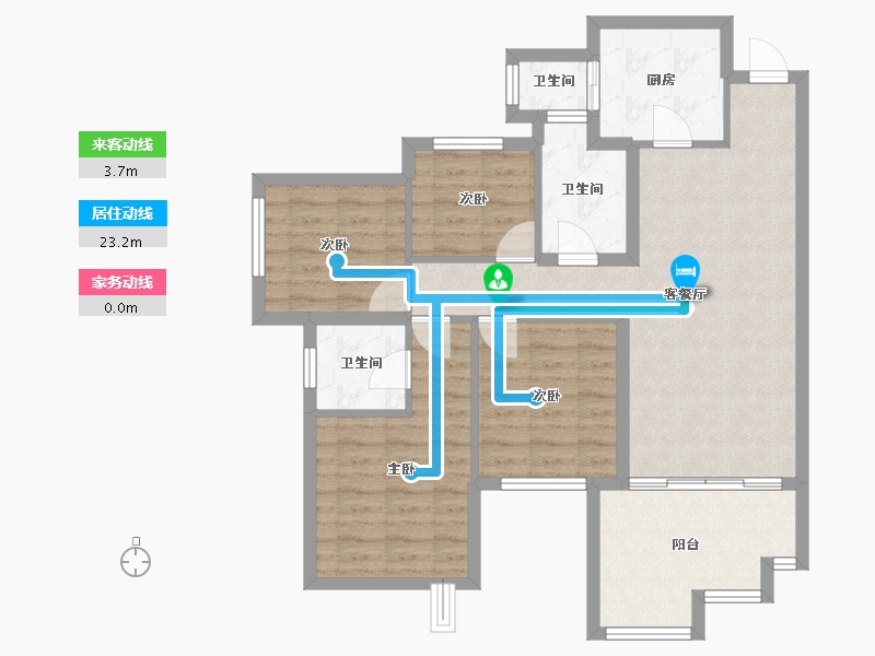 四川省-南充市-鸿通文德中央大境-86.94-户型库-动静线