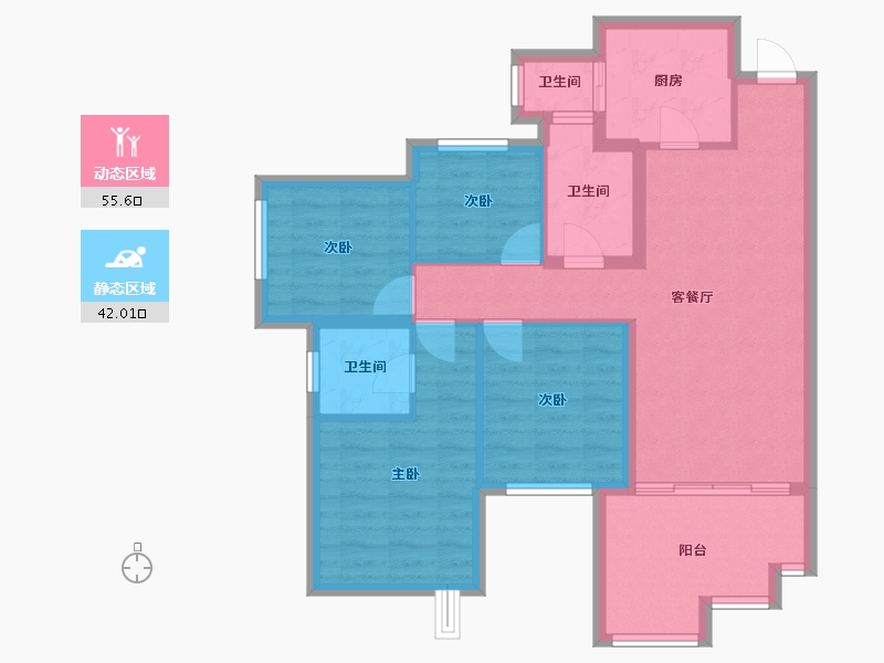 四川省-南充市-鸿通文德中央大境-86.94-户型库-动静分区