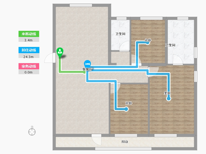 辽宁省-葫芦岛市-乾瑞嘉山墅天悦-136.64-户型库-动静线