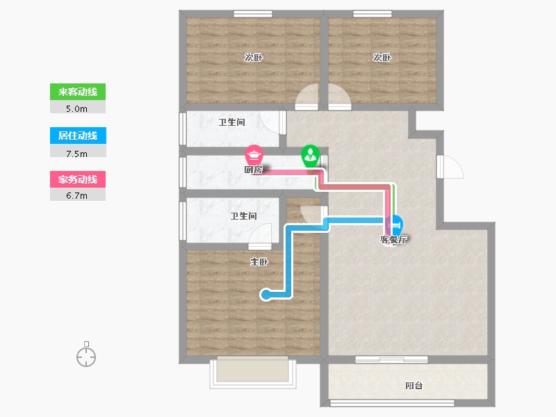 甘肃省-天水市-天水·盛达公馆-101.43-户型库-动静线