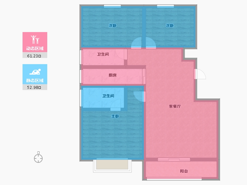 甘肃省-天水市-天水·盛达公馆-101.43-户型库-动静分区