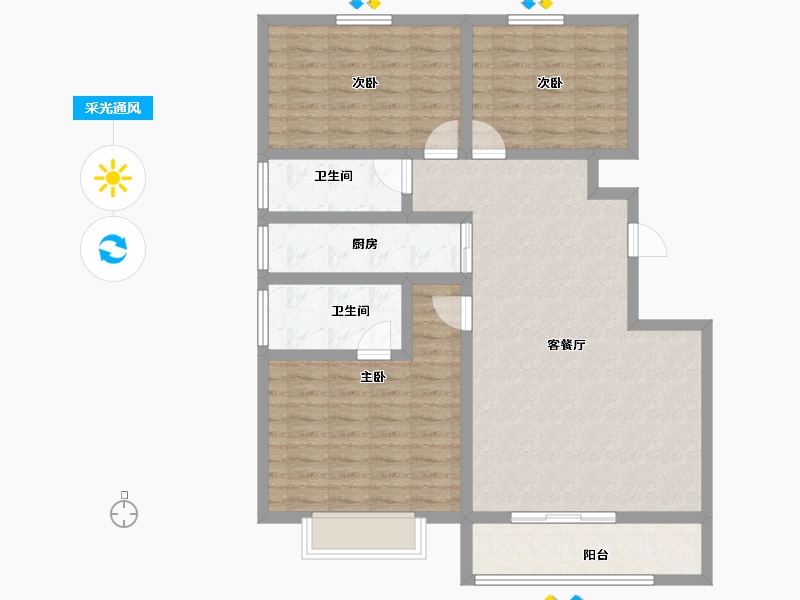 甘肃省-天水市-天水·盛达公馆-101.43-户型库-采光通风