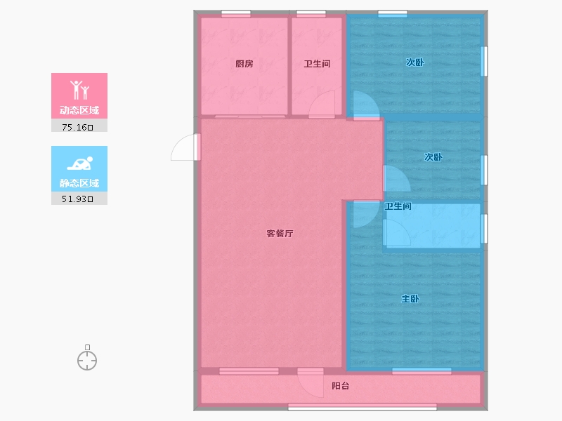 辽宁省-葫芦岛市-乾瑞嘉山墅天悦-115.17-户型库-动静分区