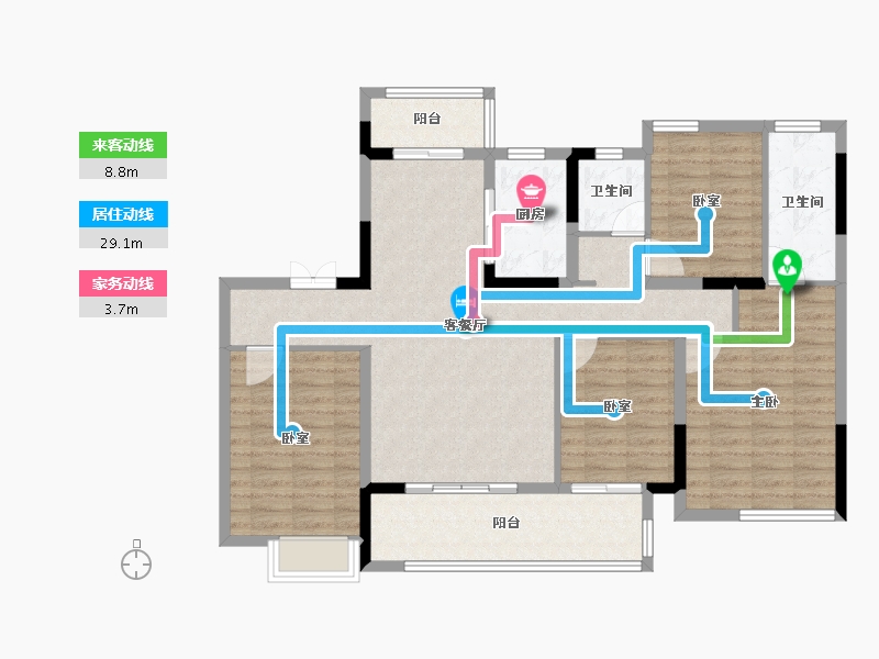 福建省-莆田市-正荣白棠云麓玺樾-114.40-户型库-动静线