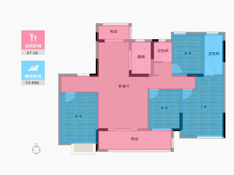 福建省-莆田市-正荣白棠云麓玺樾-114.40-户型库-动静分区