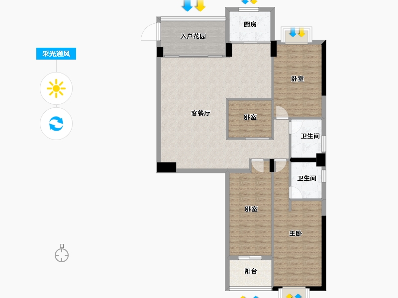 福建省-莆田市-凤达南湖佳园-120.80-户型库-采光通风