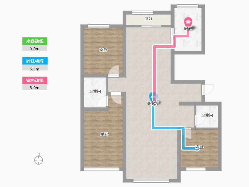 黑龙江省-齐齐哈尔市-中冶滨江半岛-96.00-户型库-动静线