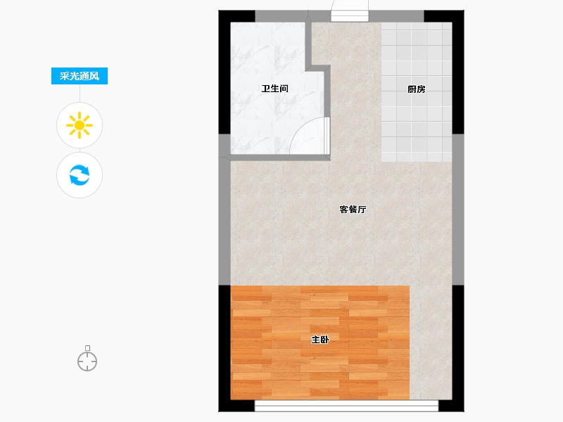 河北省-邯郸市-华耀城悦公馆-36.79-户型库-采光通风