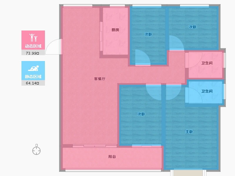 山东省-菏泽市-河畔清华-124.00-户型库-动静分区