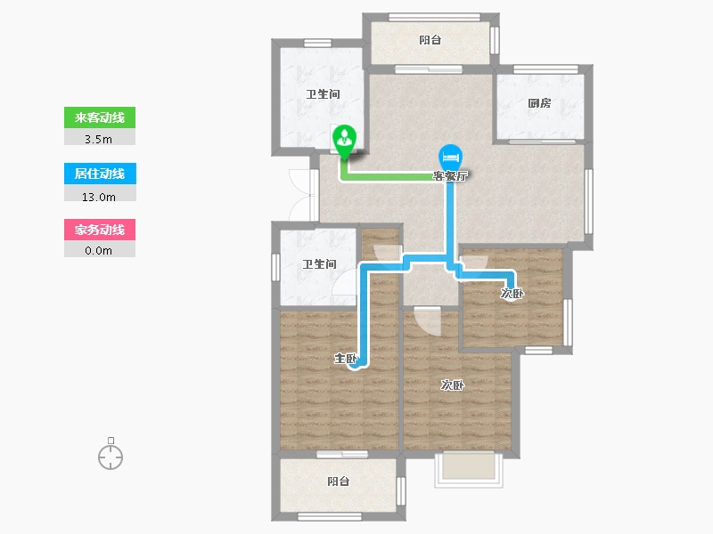 湖北省-荆门市-凯凌·香格里拉三期-94.07-户型库-动静线