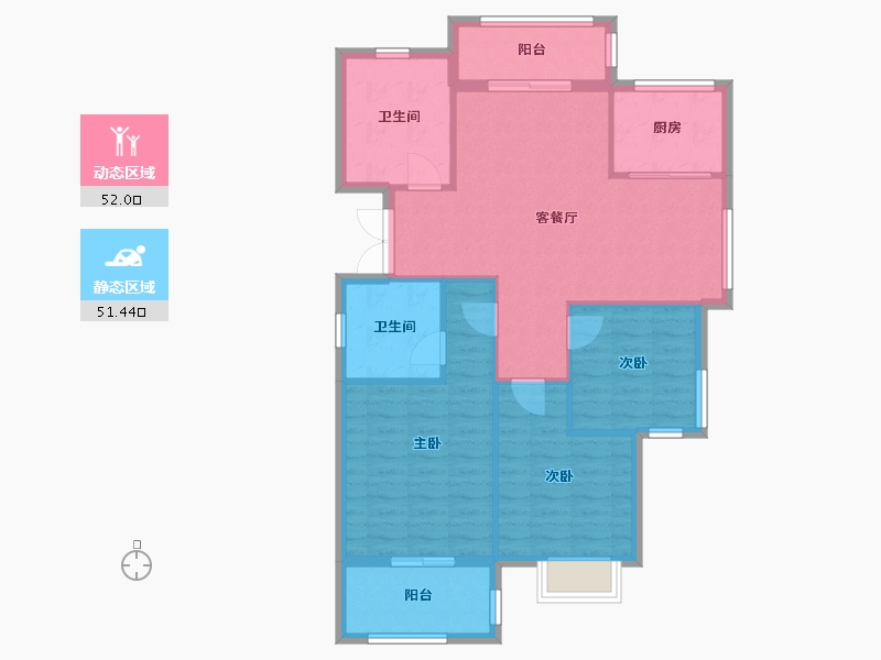 湖北省-荆门市-凯凌·香格里拉三期-94.07-户型库-动静分区