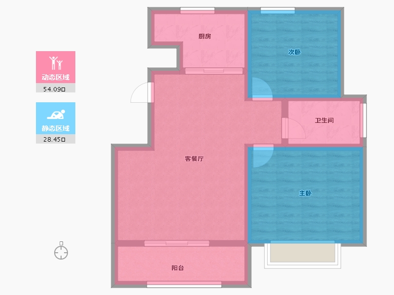 甘肃省-天水市-天水·盛达公馆-73.77-户型库-动静分区