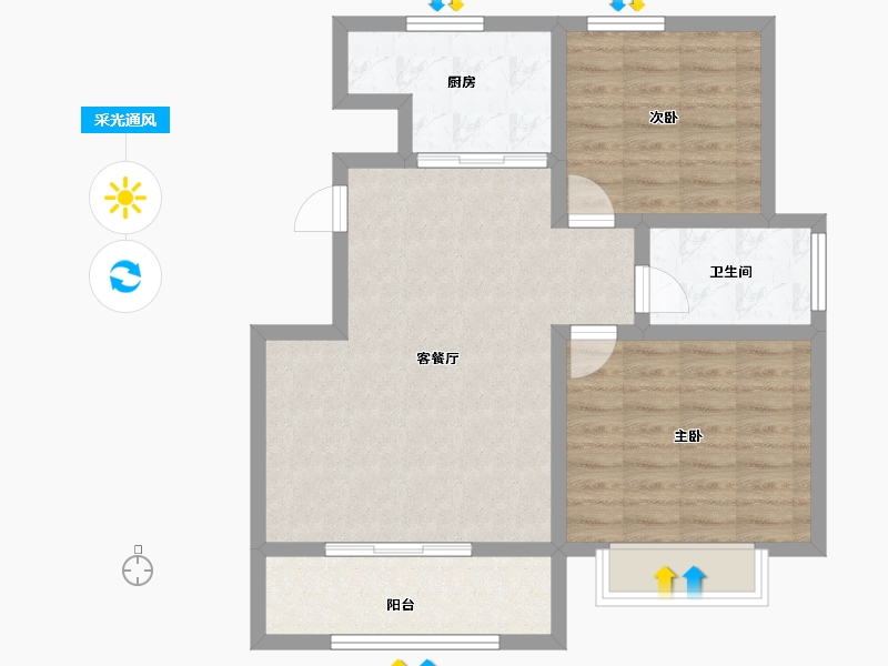 甘肃省-天水市-天水·盛达公馆-73.77-户型库-采光通风