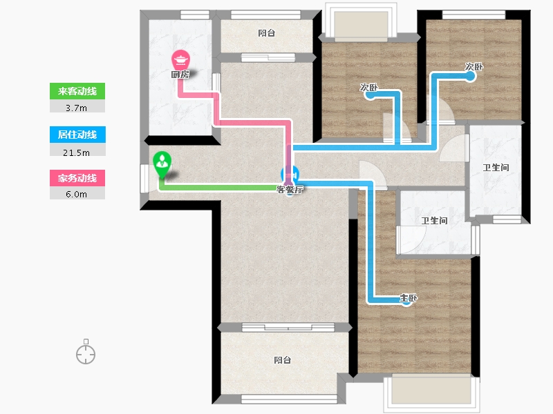 湖南省-长沙市-长房云尚公馆-86.18-户型库-动静线